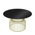 thumbnail image 2 of Furniture of America Bernham Glass Top Round Dining Table, Gold, 2 of 5