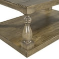 thumbnail image 4 of Rustic Coffee Table, Solid Wood Accent Sofa Table with Floor Storage Shelf, Rectangular 2-Tier Cocktail Table with Unique Design Legs for Small Spaces, Living Room, Bedroom, Yellow Brown, 4 of 7