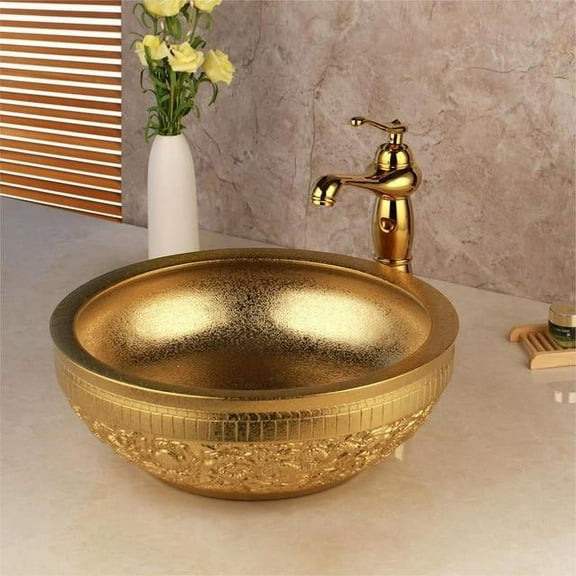 Golden Luxury Ceramic Wash Basin