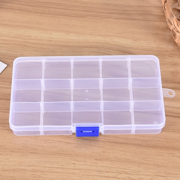 VERDANVERSE Set of 5 Clear Plastic Storage Containers with Adjustable Dividers for Home, Office, and Store Organization