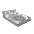 thumbnail image 3 of Ambesonne Mandala Fitted Sheet & Pillow Sham Set, Moon Stars Bohemian Pattern, Twin, White Beige and Black, 3 of 3