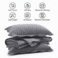 thumbnail image 4 of Ameha Pack of 2 Leaf Embossed Reversible 2 Quilt Set with 4 Pillow Shams Ultra Soft Microfiber Bedding Set Queen Grey, 4 of 8