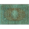 thumbnail image 1 of Ahgly Company Machine Washable Indoor Rectangle Persian Turquoise Blue Traditional Area Rugs, 2' x 4', 1 of 4