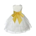 thumbnail image 2 of Ekidsbridal Ivory Satin Shimmering Organza Formal Flower Girl Dresses Junior Bridesmaid Pageant Pretty Princess Ballroom Gown 4613S 10, 2 of 3