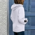 thumbnail image 4 of Women Hoodies Women's Casual Cat Paw Print Long-Sleeved Pullover Hooded Thin Fleece Sweater, 4 of 6
