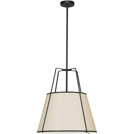 

Dainolite TRA-1P-BK-CRM 1 Light Trapezoid Pendant Black & Cream Shade with White Fabric Diffuser