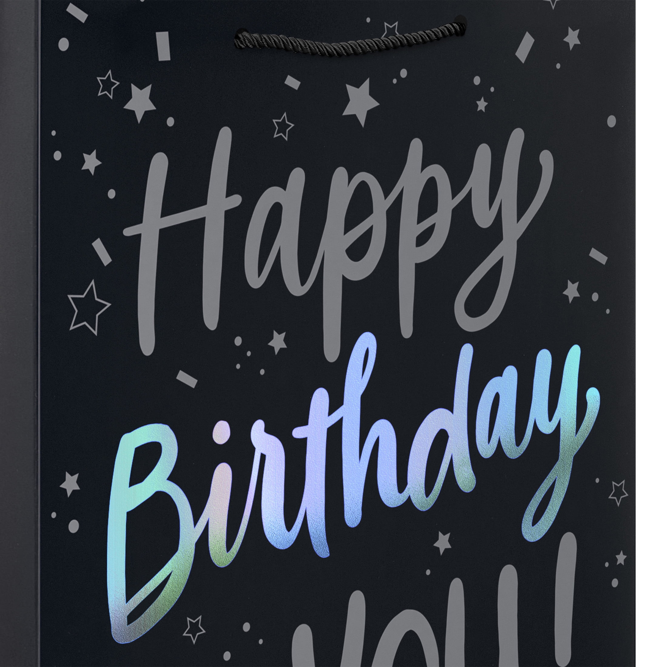 American Greetings 12.75 in. Large Black Gift Bag, Happy Birthday to You! (1-Count)