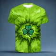 thumbnail image 2 of IWRICH Men's Short Sleeve Plus Size Shamrock T Shirts Crew Neck St. Patrick's Day Clover Tees Holiday Printed Tops 03-Green M, 2 of 3
