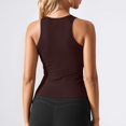 thumbnail image 4 of uvwlwu Women's Ribbed Racerback Tank Top Crewneck Slim-Fit Sleeveless Casual Layering Shirt,XL, 4 of 5