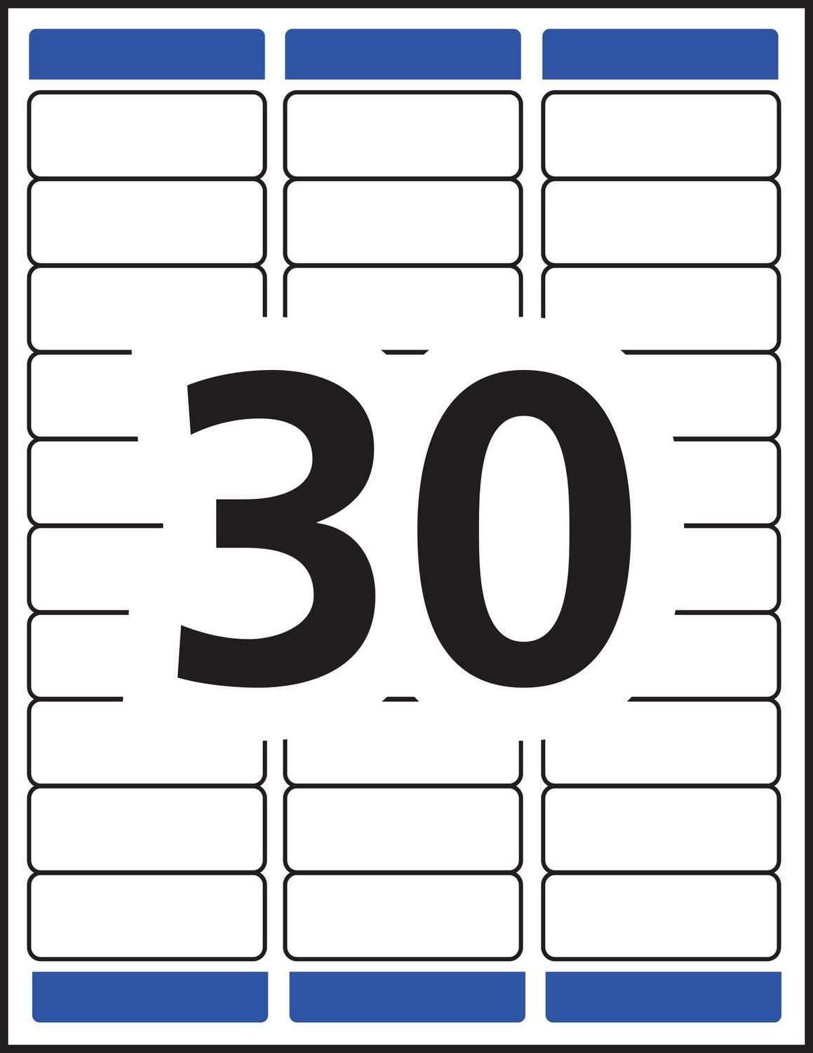 Avery® Étiquettes imperméables, 1 po x 2⅝ po, adhésif permanent, pour imprimantes laser - 85520 imperméables, 1" x 2⅝"