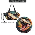 thumbnail image 4 of Dinosaur Dino Art 2-in-1 Foldable Picnic Blanket Tote Bag Shoulder Handbag, Large Circular Outdoor Mat for Beach Camping Park, 4 of 5