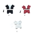 thumbnail image 4 of Ensemble de Vêtements pour Poupée Fille Coton Réutilisable Lavable Design Simple Manteau Chemise Pantalon Cravate Costume Kit Tenue Lavable Collection Décoration Noir, 4 of 9