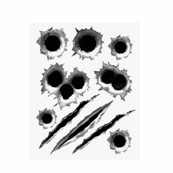 AQGT Cool Funny Bullet Hole Pattern Car Motorcycle Helmet Bike DIY Sticker Decal