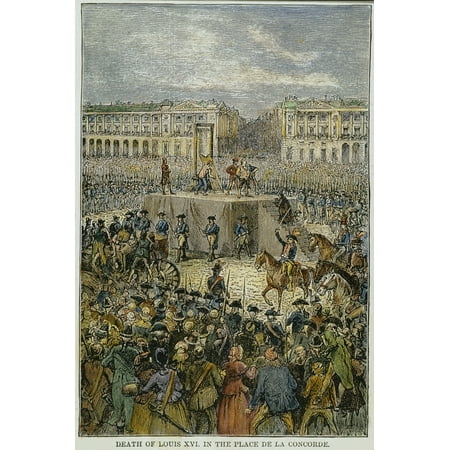 Stretched Canvas Art - Louis Xvi: Execution, 1793. /Nthe Execution Of King Louis Xvi Of France ...