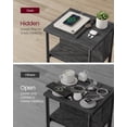 thumbnail image 2 of VASAGLE Side Table with Charging Station, 3-Tier End Table with USB Ports and Outlets, Nightstand for Living Room, Bedroom, 11.8 x 13.4 x 22.8 Inches, Plug-in Series, Misty Gray and Black, 2 of 5