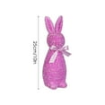 thumbnail image 4 of Easter Bunny Decorations 10" Iridescent White Flocked Bunny Easter Figure Easter Rabbit Lighted Flocked Figurine Tabletop Decor, Glitter Flocked Plush Rabbit Figurine, Spring White, 4 of 5