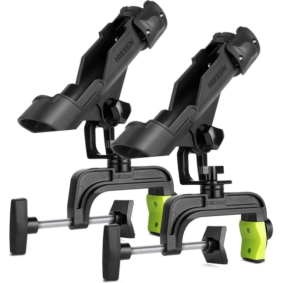 Fishing Rod Holders for Boat, Upgraded Fishing Pole Holders with Enlarge Clamp for Most Rod, Adjustable Fishing Rod Rack Fit Round/Square Tubes(2Pack)