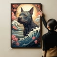 thumbnail image 4 of American Hairless Terrier Canvas Wall Art Framed Great Wave Oil Painting Stretched and Framed Artsy Romantic Wall Paintings Girlfriend gift for Living Room Bedroom Bathroom Office Wall Décor, 4 of 4