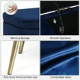 thumbnail image 4 of Homebeez Modern Velvet Storage Bench Ottoman with Padded Seat and Golden Metal Legs, Blue, 4 of 6
