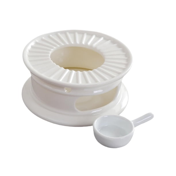 Calentador de té con portavelas, cuchara, adornos para el hogar, calentador de té, Base calefactora de té práctica y resistente, elegante para A