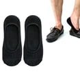 thumbnail image 2 of 6 Mens Loafer Foot Cover Ankle Socks Invisible Boat Liner Low Cut Black 10-13, 2 of 7