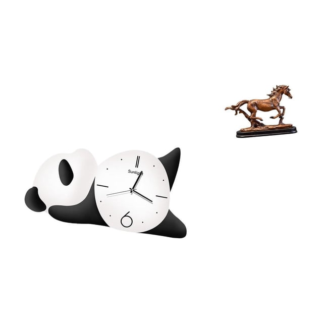Reloj de pared,Reloj de pared Panda Decoración del hogar Lindo Creativo,Figura de caballo,Escultura de figura de caballo en miniatura coleccionable,Estatua de animal de adorno de caballo de
