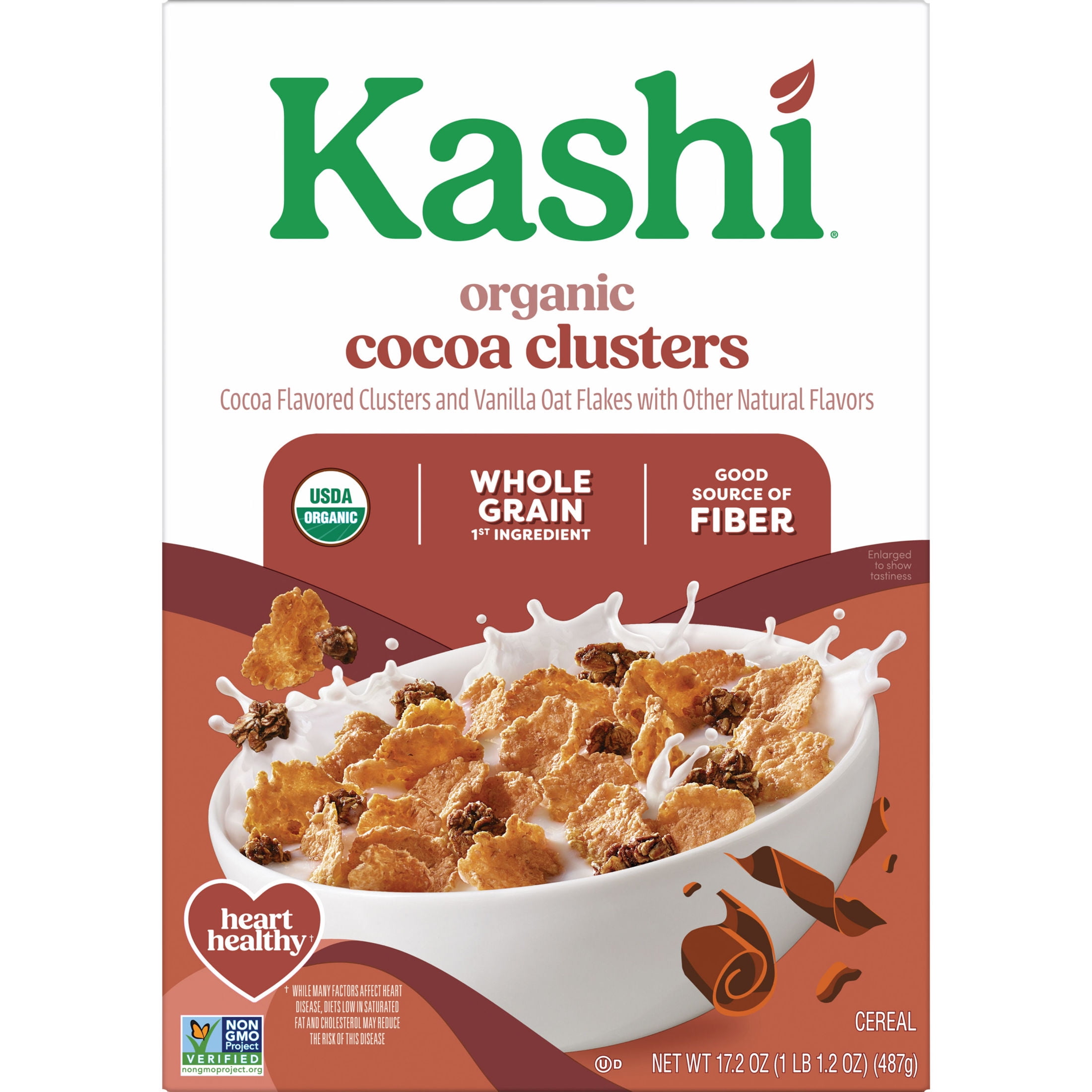 Kashi Cocoa Clusters Breakfast Cereal, Organic, 17.2 oz