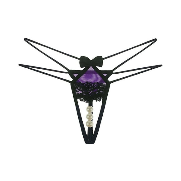 Zjloe7sa Ensemble de Lingerie pour Femmes Femmes String Soutiens-Gorge Culottes String Dentelle Pantalon à Mots Culottes pour Dames sous-Vêtements Violet