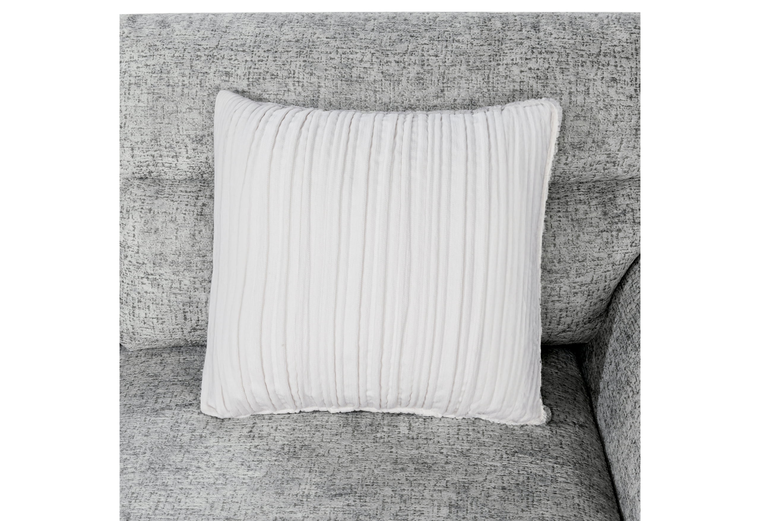 Global Furniture USA Contemporary Nickel Sectional With 3 Pillows And Ottoman
