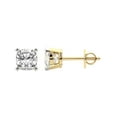 thumbnail image 2 of 2 Carat Cushion IGI Certified Lab Grown Diamond Solitaire Earrings | 14K Yellow Gold FG VS Diamonds | Stud Earrings Friendly Diamonds, 2 of 6