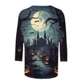 thumbnail image 5 of Yourumao Women's Halloween Shirts Spooky Season 3/4 Sleeve Tops Crewneck Loose Casual Plus Size Graphic Tees for Happy Halloween, 5 of 5