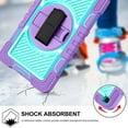 thumbnail image 5 of Dteck Case for Samsung Galaxy Tab A 8.0" SM-T290 T295 (2019 Released) 8-inch,Shockproof Rubber 3-Layers Protection Case Hybrid Kickstand Cover with Hand & Shoulder Strap,Purple+Mint, 5 of 9