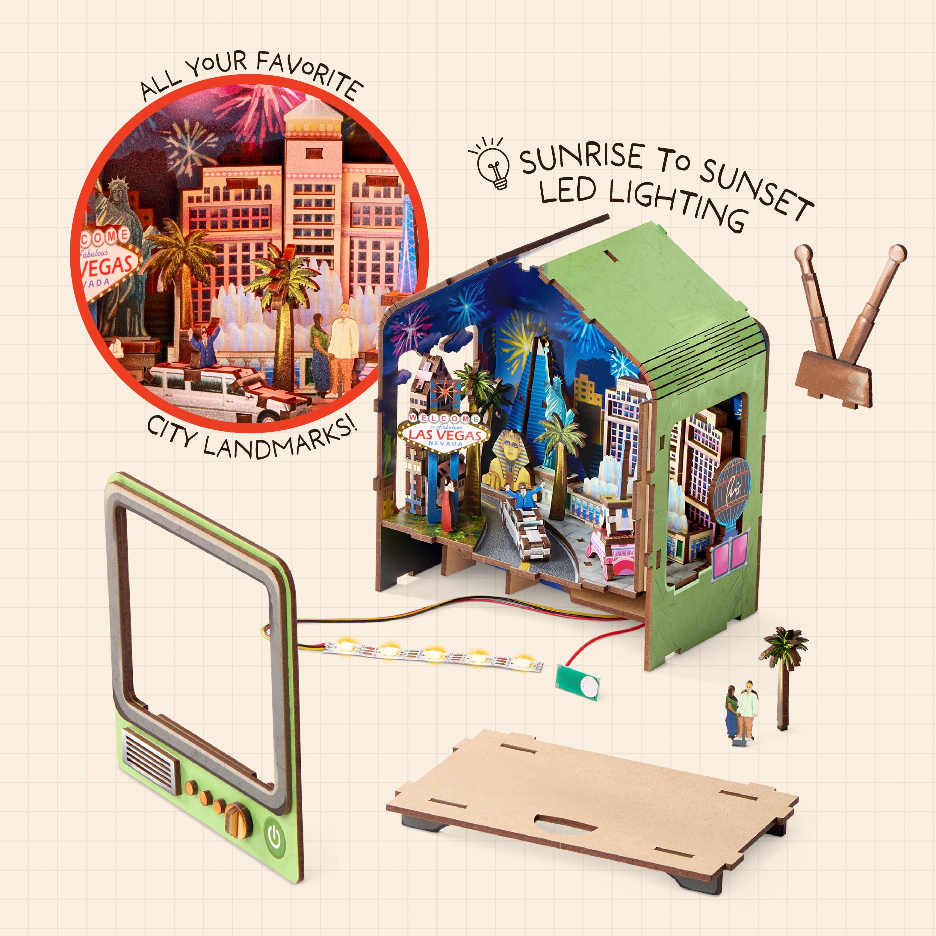Arkitec 115-Piece Las Vegas CityVision 3D Build Wooden Puzzle