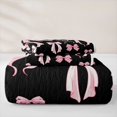 thumbnail image 5 of Manfei Pink Coquette Bow Bed Spread Queen For Girls,Cute Polka Dot Bowknot Queen Coverlet Set For Kids,3 Pieces, 5 of 7