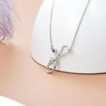 thumbnail image 2 of AOBOCO Stethoscope Necklace 925 Sterling Silver Stethoscope Pendant Necklaces with Birthstone Graduation Nurse Gift for Women, 2 of 10