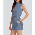 thumbnail image 3 of Set de falda de tenis Casly Lamiit para mujer Summer Blue Grey, 3 of 7