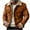 Mens Jackets & Coats Brown, variant on S-4X Plus Size Sueded Jackets for Men with Pockets Fleece Lined Big & Tall Coats Long Sleeve Zip-Up Solid Vintage Thermal Warm Collar Outerwear Jacket