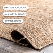 nuLOOM Rigo Hand Woven Farmhouse Jute Area Rug, 5 x 8, Natural