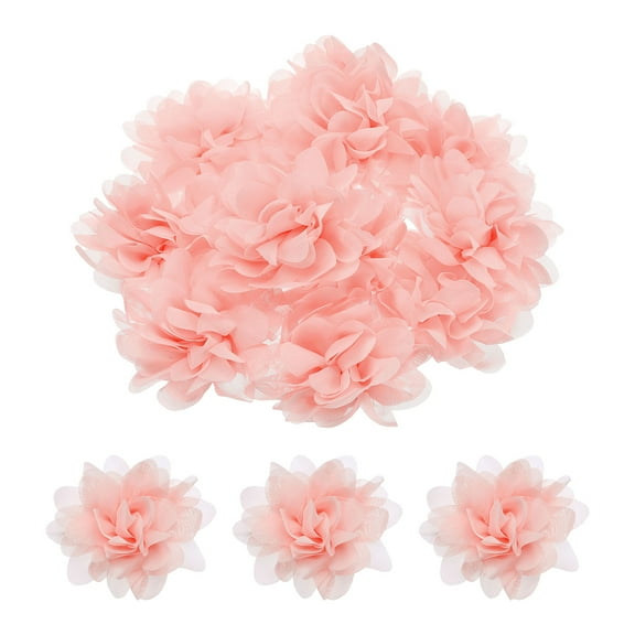 Uxcell 12 Pcs Fabric Flowers for Crafts 3 inch Pink Artificial Fake Flowers for Crafts DIY