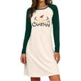 thumbnail image 1 of Innerwin Robe de Noël Manches Longues Robes de Vacances Imprimé Lettres Ligne A Vert m, 1 of 2