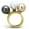 thumbnail image 3 of Women's Gold Stainless Steel Round Engagement Ring with Synthetic in Multi-Color - Size 7, 3 of 4