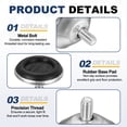 thumbnail image 3 of Uxcell 8 Pcs M8 Niveladores Ajustables para Muebles, 1.14 x 1.56" Pies Niveladores con Tuerca de Acoplamiento, 3 of 6