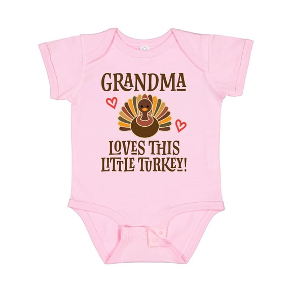 Inktastic Thanksgiving Grandma Little Turkey Boys or Girls Baby Bodysuit