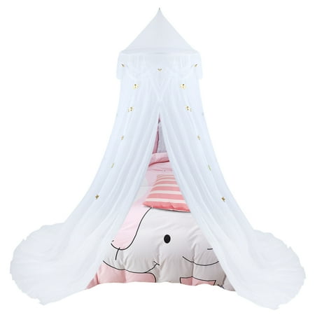 Allcaca Bed Canopy Yarn Mosquito Net Princess Play Tent Bedding For Bedrooms Reading Corners Sofas Outdoors With Star Shaped Design White