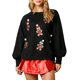 thumbnail image 1 of Lucakuins Sudadera con cuello redondo para mujer, holgada, con estampado de lentejuelas de Papá Noel, manga larga, para Navidad Lucakuins moda, 1 of 7