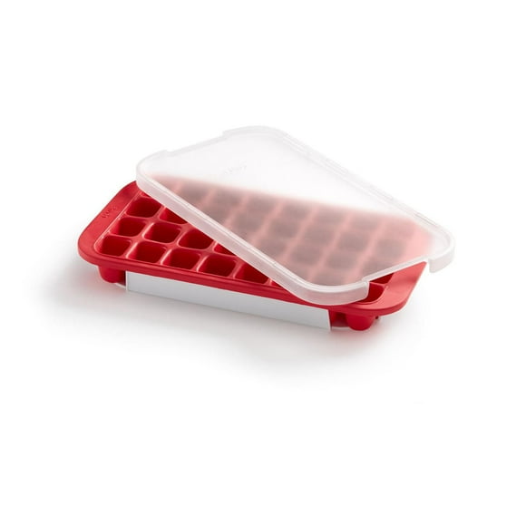 Bac à glaçons de taille industrielle 32 cubes avec couvercle, rouge