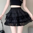 thumbnail image 3 of Elastic Gothic Lace Tutu Skirt Women Black Mesh Detail Petticoat Sexy Mini Tulle Skirts Party Club Wear Dancer, 3 of 8