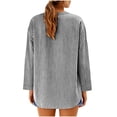 thumbnail image 6 of Gamivast Striped Shirts for Women Button Down V Neck Long Sleeve Casual Loose Tunic Tops for Leggings Comfort Fit Fall Fashion Blouses Work Office Everyday Wear, 6 of 6