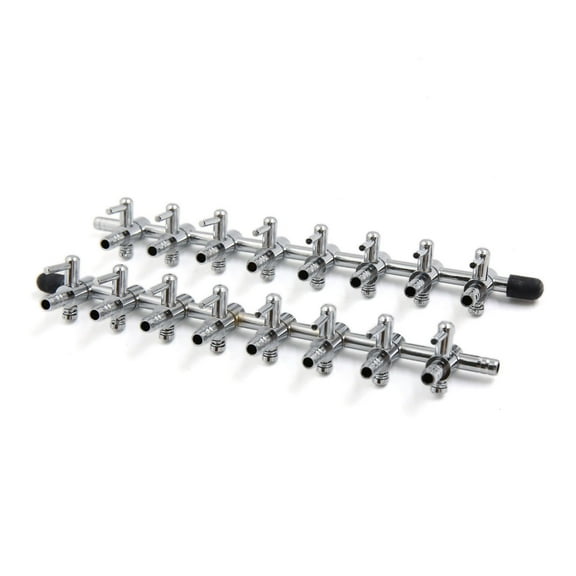 2Pcs Stainless Steel 8 Way Air Flow Branch Outlet Control Valve for Aquarium