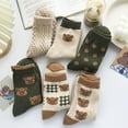 thumbnail image 2 of GYTY 6 Pair Cute Cotton Socks Kawaii Bear Ankle Socks Preppy Ruffle Socks for Women Japanese Thick Fall Vintage Crew Socks, 2 of 7